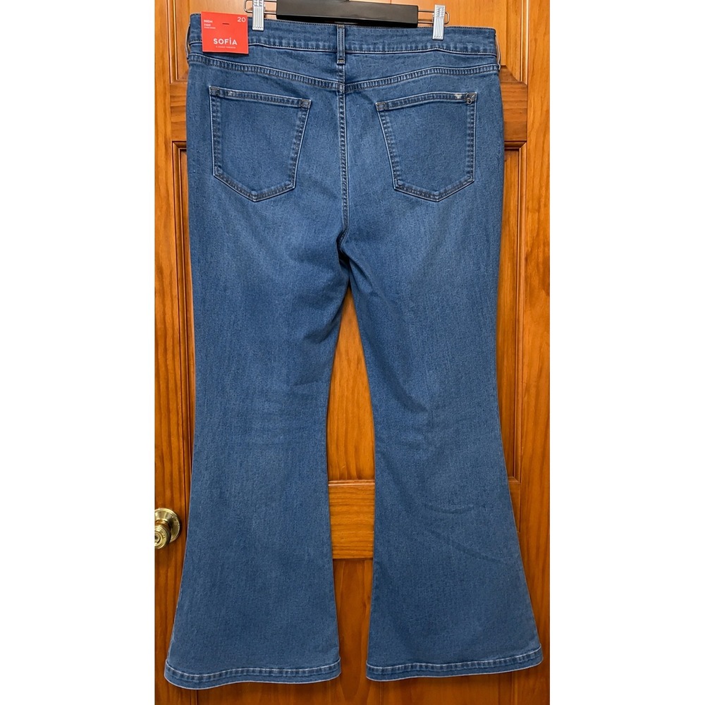 Sofia by Sofia Vergara Melisa Flare High Rise Jeans Light Wash Sz 20 Inseam 32 - Picture 5 of 5